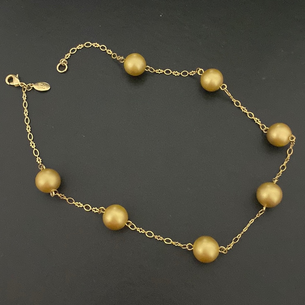 Signed KJL Gold Bead Choker